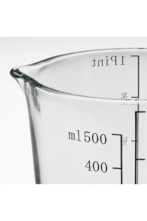 0. 5-Liter-Messbecher aus hitzebeständigem Glas, zwei Maßeinheiten, Dl und Pint, Höhe: 12 cm, NGUG339 - 4