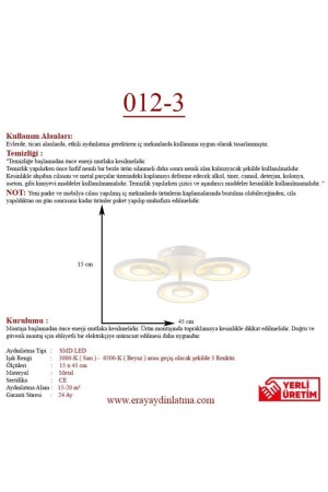 012-3 Dimmer Kumandalı Led Avize - 5