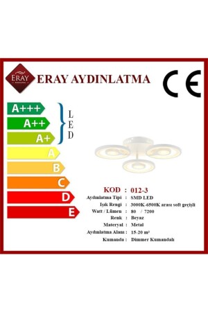 012-3 Dimmer Kumandalı Led Avize - 6