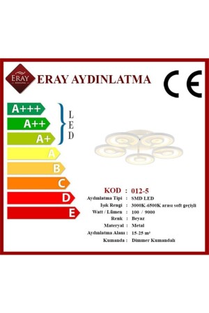 012-5 Dimmer Kumandalı Led Avize - 6