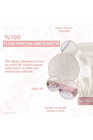 1 Adet Ekru Banyo Duş Kesesi Peeling Eldiveni %100 Floş Ipek Kadın Ve Erkekler Için - 5