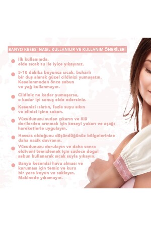 1 Adet Ekru Banyo Duş Kesesi Peeling Eldiveni %100 Floş Ipek Kadın Ve Erkekler Için - 9