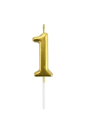 1 Jahr goldene Geburtstagskuchenkerze 12 cm - 2