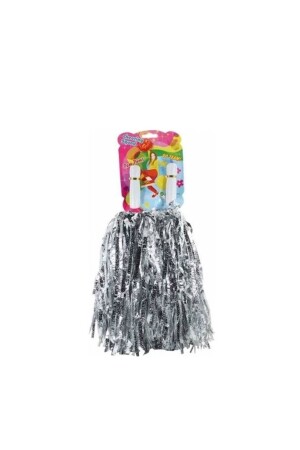 1 Paar Metallic-Silber-Pompom, Cheerleading-Performance-Pompom, 23. April-Pompom, graue Farbe - 6