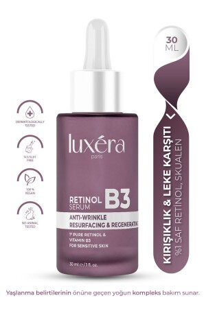 %1 Saf Retinol, Kırışıklık Karşıtı, Onarıcı, Besleyici, Nemlendirici Vegan Retinol Serum (b3 - Ha) LUX103 - 1