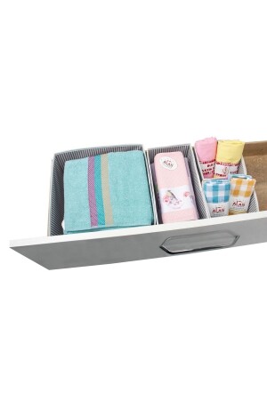 1 Stück Organizer mit 4 Schubladen, 30 x 30 x 30 cm, Grau - 7