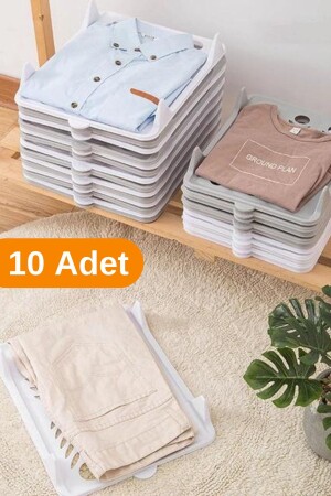 10 Stück – praktischer Schrank-T-Shirt-Kleider- und Hosen-Organizer, Regal-Organizer - 2