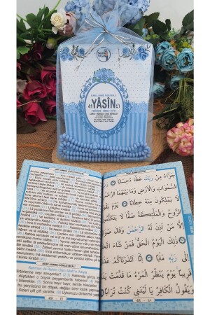 10-teiliger Tüllbeutel Yasin Part Book mit Perlen für Baby Boy, Stimmhören, Geburt, Mawlid-Geschenk, Blau 484484 - 2