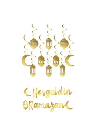 10-teiliges Deckenornament und Willkommens-Ramadan-Banner, Ramadan-Monats-Dekorationsset. - 2