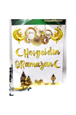 10-teiliges Deckenornament und Willkommens-Ramadan-Banner, Ramadan-Monats-Dekorationsset. - 4