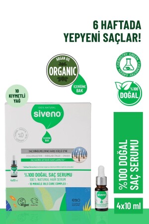 % 100 Doğal Bitkisel Yıpranmış Saçlar Ve Dökülen Saçlara Özel Onarıcı Bakım Serumu 4x10 ml - 2