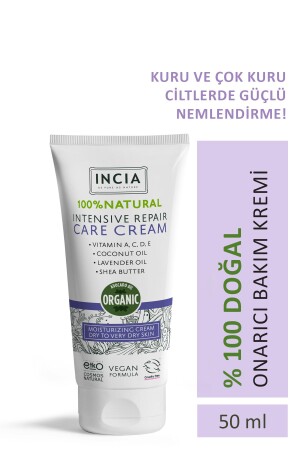 %100 Doğal Onarıcı Bakım Kremi Yoğun Nemlendirici Cilt Bakım Lavanta Avokado Shea Vegan 50 ml - 2