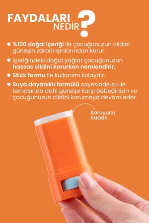 %100 Doğal Ve Mineral Filtreli 50 Spf Yüksek Korumalı Çocuk Güneş Koruyucu Stick - 5