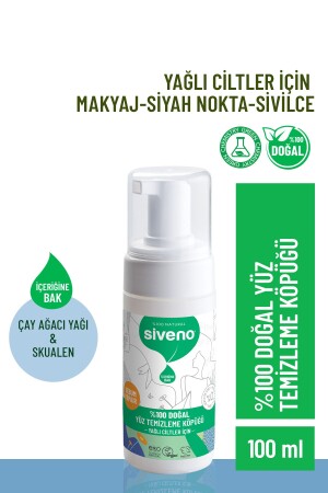 %100 Doğal Yüz Temizleme Köpüğü Yağlı Ciltler İçin Makyaj Siyah Nokta Sivilce Vegan 100 ml MSIV-000089 - 1