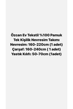 %100 Pamuk Tek Kişilik Nevresim Takımı NV011 - 6