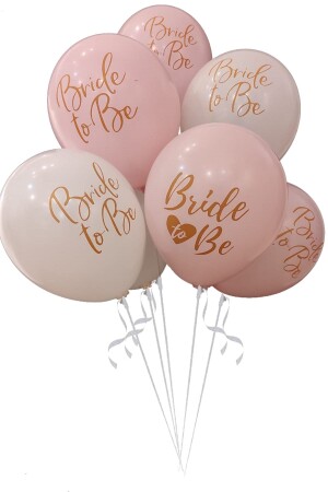 10lu Bride To Be Baskılı Pastel Balon Bekarlığa Veda Partisi Balonu Mat Rose Gold Beyaz - 2