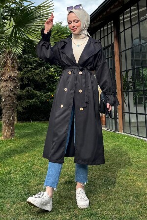 11452-SCHWARZ Trenchcoat - 1