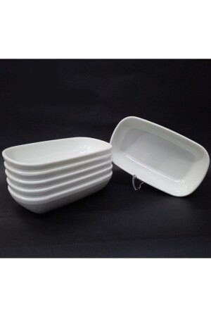 12 Adet Beyaz Melamin Kayık Tabak 13x8cm Miniboy Kahvaltı Tabağı Günübirlik Hesaplı Meze Çerez Soslu - 1