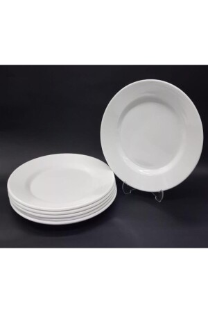 12 Adet Beyaz Melamin Tatlı,pasta Servis Tabağı 21cm Sığ Tabak es-2021-11-03-01 - 2