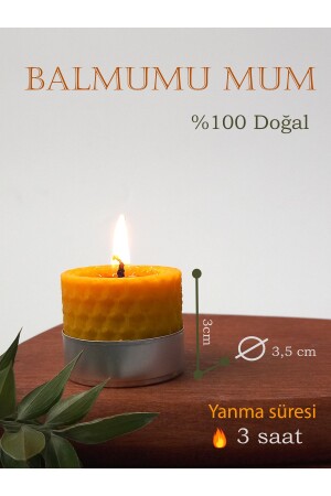 (12 ADET) Sarma Tealight Mum 3-5cm X3cm Doğal Petek Balmumu Mum - 5