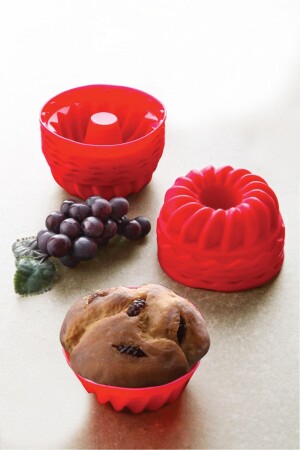 12-teilige waschbare Mini-Kuchen-Muffin-Backform – Silikon-Muffin-Cupcake-Form in verschiedenen Farben - 7