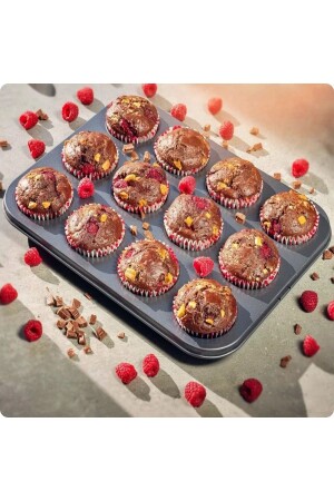 12-teiliges feuerfestes Tablett für Cupcake-Mini-Käsekuchen und Muffin – Kuchen-, Keks-, Kuchen- und Muffinform - 5