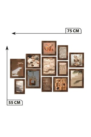 12-teiliges Holzgemälde-Set – Ok-oh MDF-Wanddekoration für Wohnzimmer, Schlafzimmer, 75 x 55 cm - 4