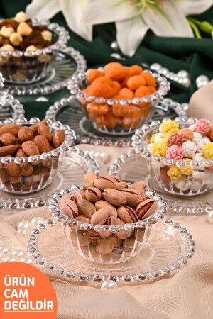 12-teiliges Perlen-Snack-Set, transparente Frühstücksschale für türkische Köstlichkeiten, Präsentationsschale mit Teller - 2