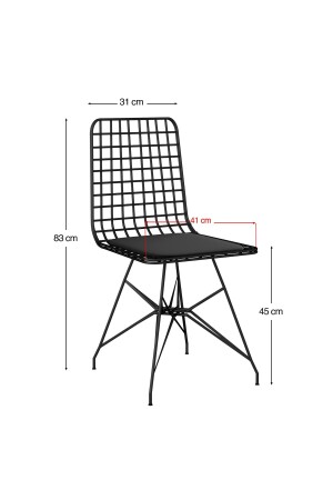 120*60 Esstisch-Set, Küchentisch, Café-Tisch, 4-teilige Drahtstühle, 1-teiliger Tisch - 7