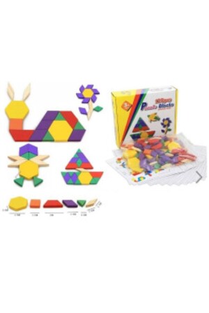 125 Parça Ahşap Eğitici Tangram Puzzle Blok Seti 8695656596261 - 1