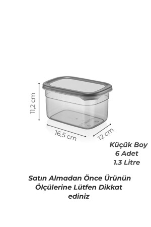 12'li Etiketli Moly Dikdörtgen Saklama Kabı Seti 1300ml Kapaklı Kahvaltılık - Çoklu Set Yapılabilen MCH08484 - 5