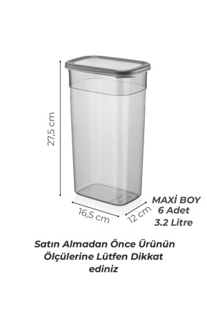 12'li Mega Boy Etiketli Dikdörtgen Erzak Saklama Kabı Seti 3200ml Çay Şeker Saklama Kabı 3.2 Litre MCH08823 - 4