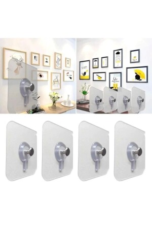 12Pcs Super Stark Kleberahmen Bild Aufhänger Klebe Aufhänger Edelstahl Küche Badezimmer Home Du - 4