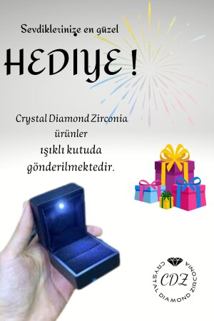 14 Ayar Altın Işıklı Kutuda 0.50 Carat Tektaş Küpe - 7