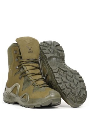 1490 Wasserdichter Khaki-Militärstiefel ohne Reißverschluss - 1