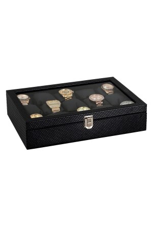 15 Stück Diamant-Uhrenbox aus schwarzem Leder aus Holz und Glas st15-24 ehy-st15-24 - 4