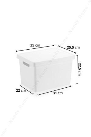 17 Liter. Box mit Deckel 3 Stück weiß - 4