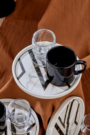 18-teiliges Kaffeetassen-Set mit Servierteller und Kaffeetassen für 6 Personen - 5