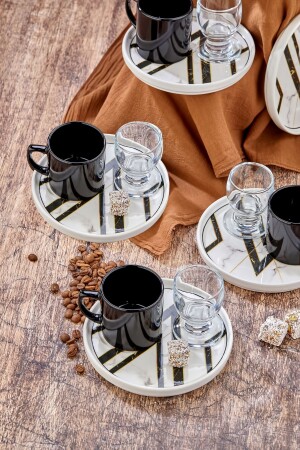 18-teiliges Kaffeetassen-Set mit Servierteller und Kaffeetassen für 6 Personen - 10