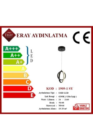 1909-1 Siyah Tekli Led Avize 1909-1 SY - 5