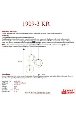 1909-3 Chrom-3-LED-Kronleuchter 1909-3 KR - 5