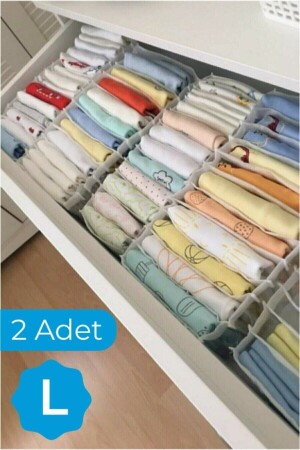 2 Adet - Large 8 Gözlü Çekmece Içi Düzenleyici Organizer - 2 Adet 27 X 35 X 17 - 2