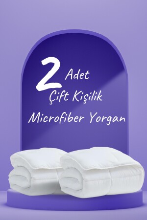 2 Adet Microfiber Çift Kişilik Yorgan Microsoft Yıkanabilir Mevsimlik Microfiber Yorgan 195x215 Cm 006922 - 3