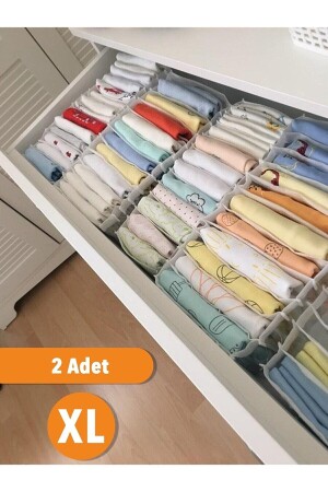 2 Adet - Xlarge 8 Gözlü Çekmece Içi Düzenleyici Organizer 31 X 36 X 12 - 3