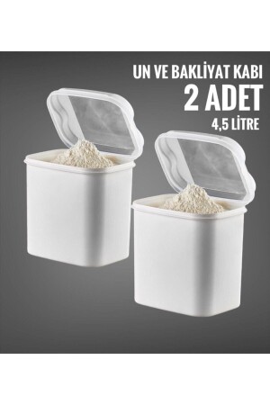 2 Li Mehl- und Hülsenfrüchtebehälter 4,5 Liter Weiß (TALE STORAGE CONTAINER WHITE) vipun4,5beyaz - 1