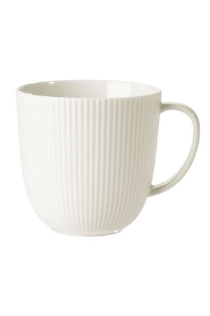 2 'li Porselen Porselen Çizgili Mug Bardak - Ofantlıgt 9 Cm Beyaz Kupa Fincan Feldispat Porselen IKEA-003-190-22 - 1