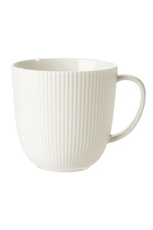 2 'li Porselen Porselen Çizgili Mug Bardak - Ofantlıgt 9 Cm Beyaz Kupa Fincan Feldispat Porselen IKEA-003-190-22 - 3