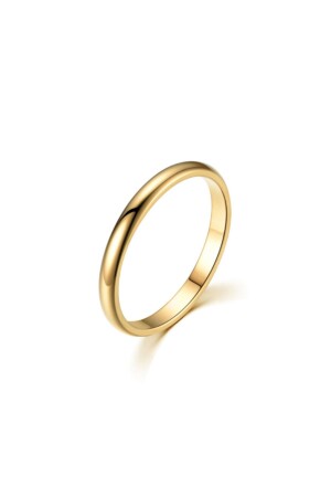 2 mm lange goldfarbene Seilkappe mit Versprechensverlobung. Damen-Herren-Stahlring Eh23sr - 1