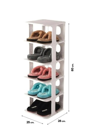 2 Stück dekorativer Schuhregal-Organizer mit 5 Augen, reproduzierbarer Slipper-Schuh-Organizer LGY-00326 - 5