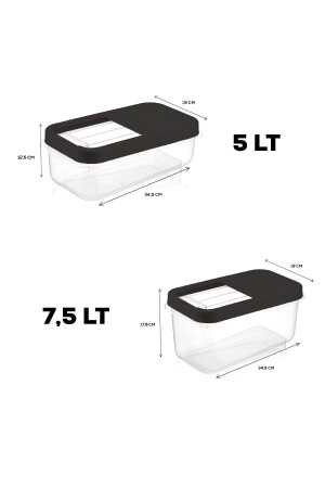 2-teiliger, beschrifteter Waschmittel-Aufbewahrungsbehälter mit Schiebedeckel – Tabletten-Waschmittel-Aufbewahrungsbox, 5 l–7,5 l, Anthrazit MCH-729 - 4